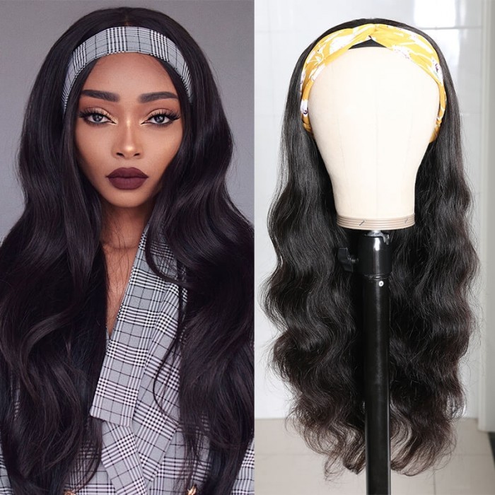 Incolorwig 150% Density HeadBand Wig Body Wave Natural Black Wig |  Incolorwig