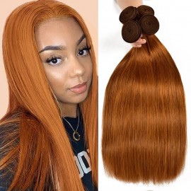 Incolorwig Virgin #30 Dark Brown Straight Brazilian 4 Bundles Human Hair Weave
