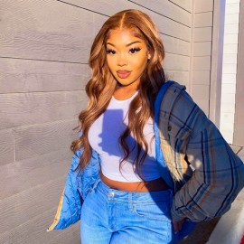 Incolorwig Virgin Brazilian #30 Dark Brown Body Wave 4 Bundles Human Hair Weave 