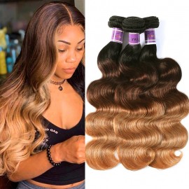 Incolorwig Virgin Brazilian Body Wave Hair Weave #T1B427 Ombre Human Hair Weave 3 Bundles