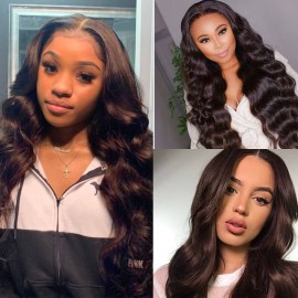 Incolorwig Virgin #2 Dark Brown Peruvian Body Wave 4 Bundles Human Hair Weave 