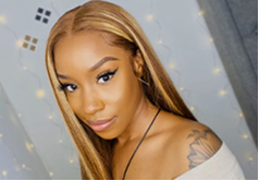 Julia Highlight Ombre Color Straight 13x4 Lace Wigs Invisible Pre Plucked Lace Front Human Hair Wigs for Women 150% Density